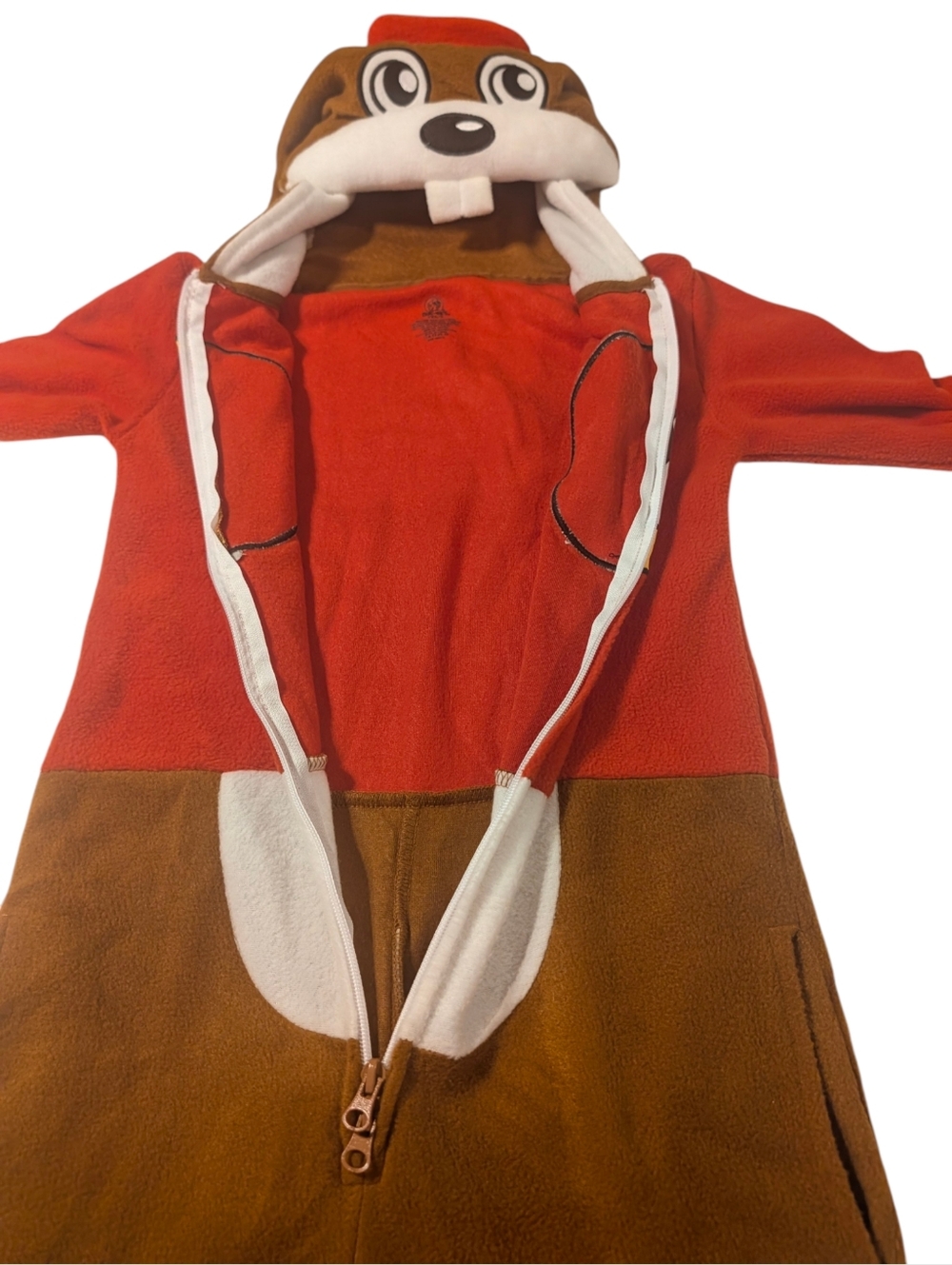 Buc-ees Beaver Character One Piece Hooded Pajama Costume Size Youth XS/S - Picture 4 of 6